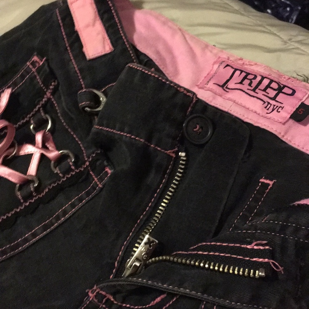 Rare vintage TRIPP wide leg pink satin lace ufos